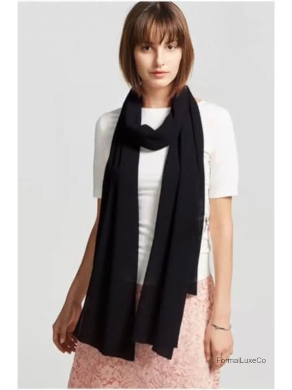 100% Silk Long Oblong Shawl Scarf - Large Luxury Wrap